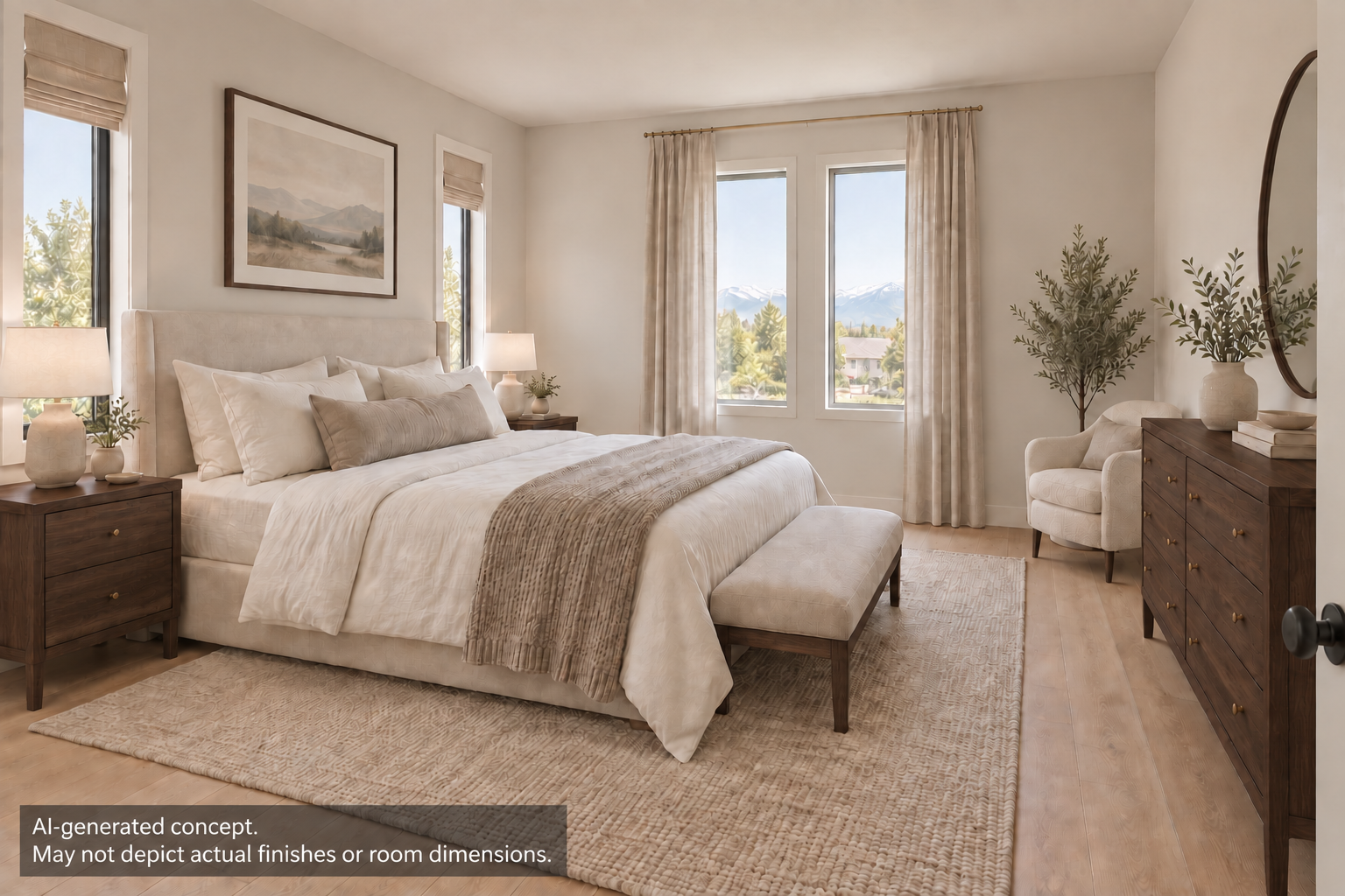 The Freya primary bedroom — concept visualization